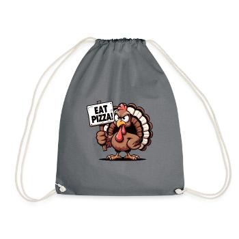 Dinde drôle avec panneau de pizza - Sac de sport léger - gris - Devant