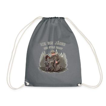 I'm a hunter and proud of it - Drawstring Bag - grey - Front