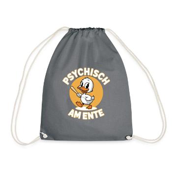 Psychisch Am Ente Humorvoller Entenwitz - Turnbeutel - Grau - Vorne