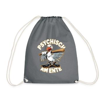 Psychisch Am Ente Humorvoller Entenwitz - Turnbeutel - Grau - Vorne