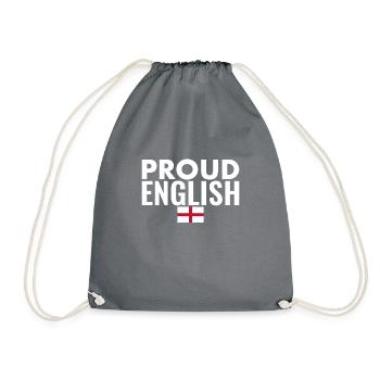 Proud English Englische Flagge England - Turnbeutel - Grau - Vorne