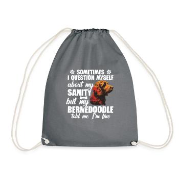 Sometimes I question my sanity, but - Drawstring Bag - grey - Front