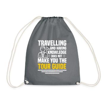 Voyager et avoir des connaissances ne fait pas de vous cela - Sac de sport léger - gris - Devant