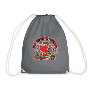 Just Waiting For Christmas Elf Illustration - Turnbeutel - Grau - Vorne