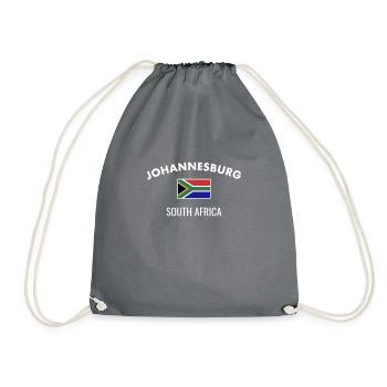 Johannesburg Südafrika Südafrikanische Flagge - Turnbeutel - Grau - Vorne