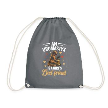 A uromastyx is a friend's best friend - Drawstring Bag - grey - Front