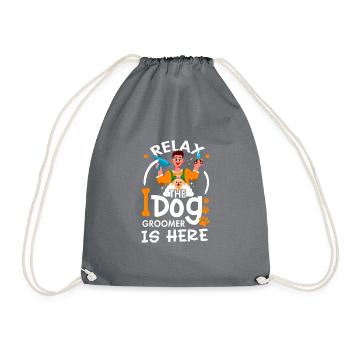 Relax The Dog Grommer is here - Drawstring Bag - grey - Front