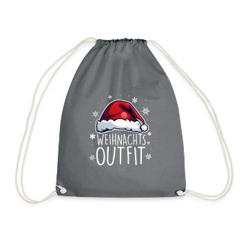 Weihnachtsoutfit Weihnachten - Turnbeutel - Grau - Vorne
