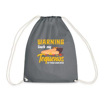 Attention: Touch my tequeños on your own - Drawstring Bag - grey - Front