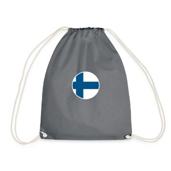 Finland Finnish flag Finn - Drawstring Bag - grey - Front