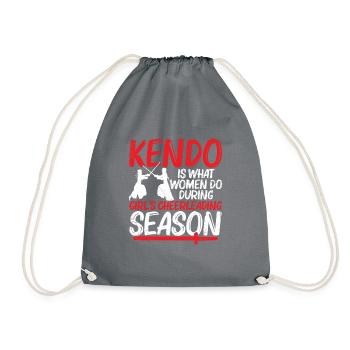 Kendo is what women do during the - Drawstring Bag - grey - Front