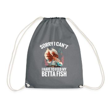 Sorry, I can't get my betta-fish - Drawstring Bag - grey - Front