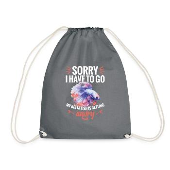 I'm sorry I have to go, my - Drawstring Bag - grey - Front