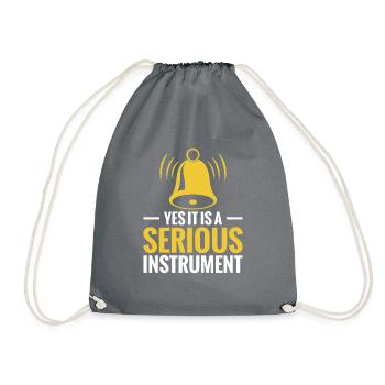 Handbells Yes, it's a serious one - Drawstring Bag - grey - Front