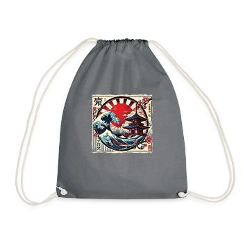 Traditionelle Japanische Pagode, - Turnbeutel - Grau - Vorne