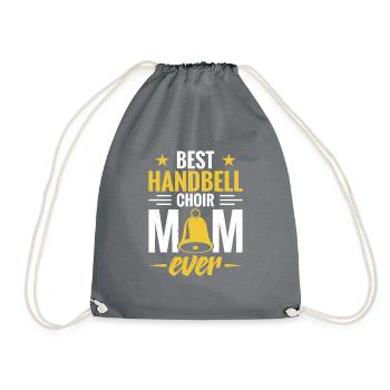 The Best Handbell Choir Mom Ever - Drawstring Bag - grey - Front