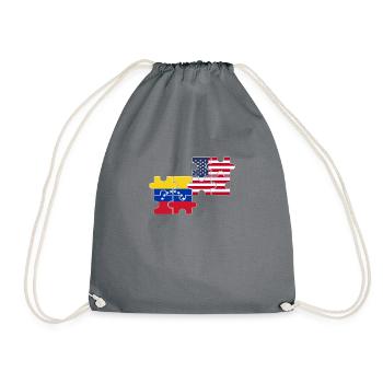 Venezuela Usa Flagge Amerikanischer - Turnbeutel - Grau - Vorne