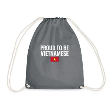 Proud To Be Vietnamese Vietnam Flagge - Turnbeutel - Grau - Vorne