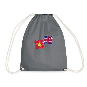 Vietnam UK Flagge Brite Vietnamese - Turnbeutel - Grau - Vorne