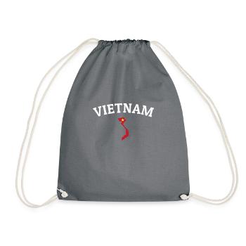 Vietnam Karte Vietnamesische Flagge Vietnamese - Turnbeutel - Grau - Vorne