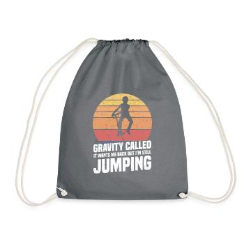 Pogo Stick: Gravity has called it, it - Drawstring Bag - grey - Front