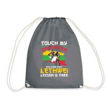 Touch my daughter and your first - Drawstring Bag - grey - Front