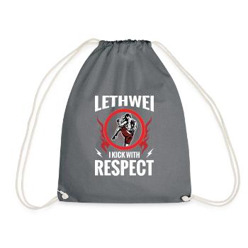 Lethwei Ich Trete Mit Respekt - Turnbeutel - Grau - Vorne