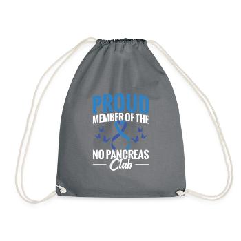 Proud member of the No Pancreas Club - Drawstring Bag - grey - Front