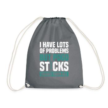 I have a lot of problems, but Pogo Stick Jumping - Drawstring Bag - grey - Front