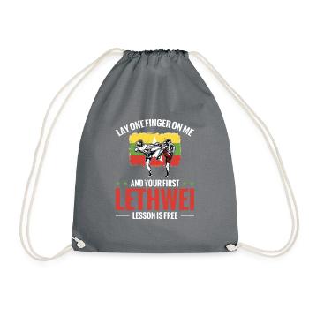 Put a finger on me and your first - Drawstring Bag - grey - Front