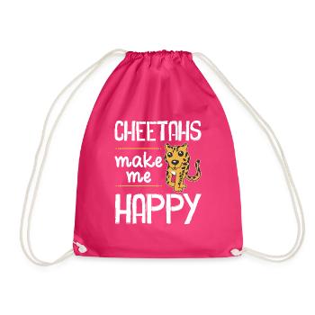 Leopard Portrait Animal - Drawstring Bag - fuchsia - Front