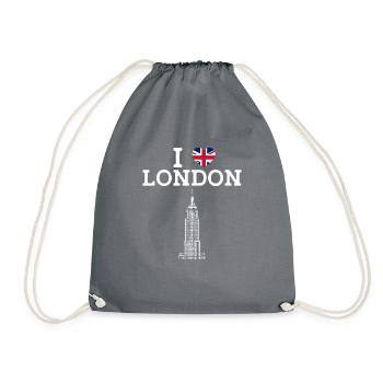 J’aime Londres Cool Paris France Jeu de mots Tour Empire - Sac de sport léger - gris - Devant