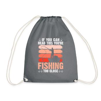 Fischer Fischen Angler Sportangler - Turnbeutel - Grau - Vorne