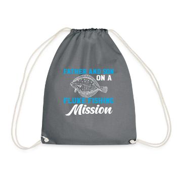Fischer Fischen Angler Sportangler - Turnbeutel - Grau - Vorne