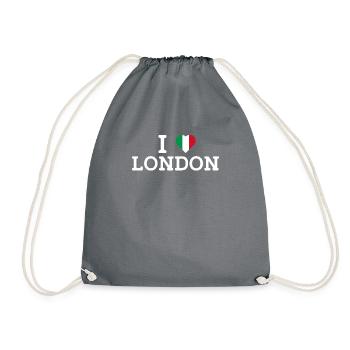 J’aime Londres Italie Cool Heart Drapeau Paris France - Sac de sport léger - gris - Devant