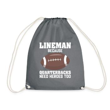American Football Herren Football Player Kinder - Turnbeutel - Grau - Vorne