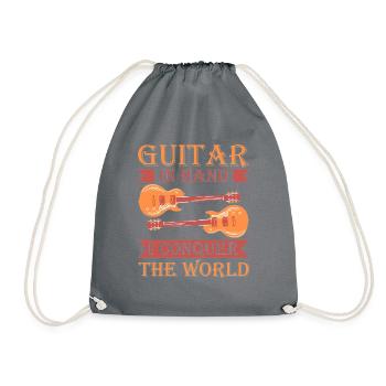Guitare acoustique Joueur de musique Guitariste de groupe - Sac de sport léger - gris - Devant