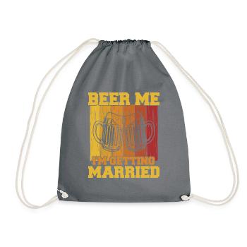 Beer Brewing for Beer Lovers Wedding - Drawstring Bag - grey - Front
