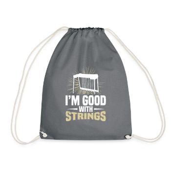 I'm good with strings - Drawstring Bag - grey - Front