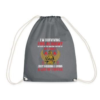 I survive the Fire Academy because of the - Drawstring Bag - grey - Front