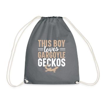 This Boy Loves Gargoyle Geckos - Drawstring Bag - grey - Front