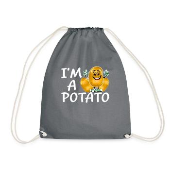 Drôle de pomme de terre costume pomme de terre - Sac de sport léger - gris - Devant