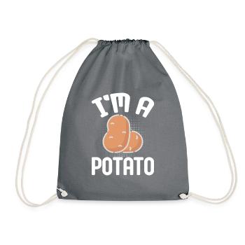Drôle de pomme de terre costume pomme de terre - Sac de sport léger - gris - Devant