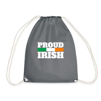 Proud Irish Ireland Irish Flag Proud Irishman - Drawstring Bag - grey - Front