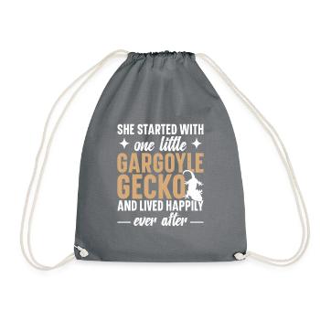 She started with a small gargoyle gecko and - Drawstring Bag - grey - Front