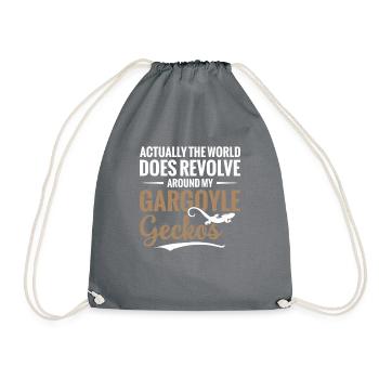 Actually, the world revolves around mine - Drawstring Bag - grey - Front