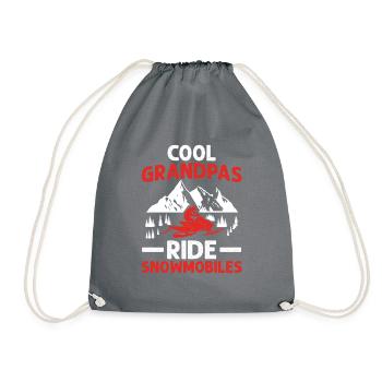 Snowmobile Dad Grandpa - Cool Grandpa Ride Snowmobile - Drawstring Bag - grey - Front