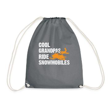 Snowmobile Dad Grandpa - Cool Grandpa Ride Snowmobile - Drawstring Bag - grey - Front