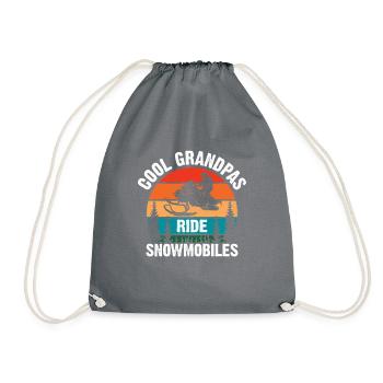 Snowmobile Dad Grandpa - Cool Grandpa Ride Snowmobile - Drawstring Bag - grey - Front