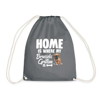 Zu Hause Ist Mein Brüsseler Griffon - Turnbeutel - Grau - Vorne